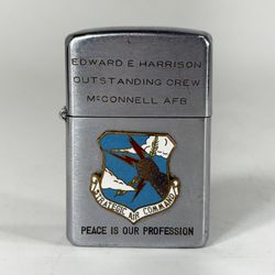 Vintage Rothco Lighter #195 - McConnell AFB Strategic Air Command Enamel - Japan