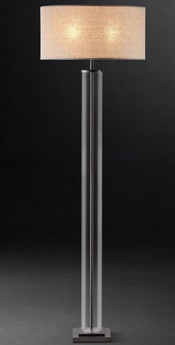 Restoration Hardware French Column Floor Lamp | Polished Nickel & Glass