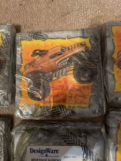 Monster truck beverage/ dessert napkins 7 packs
