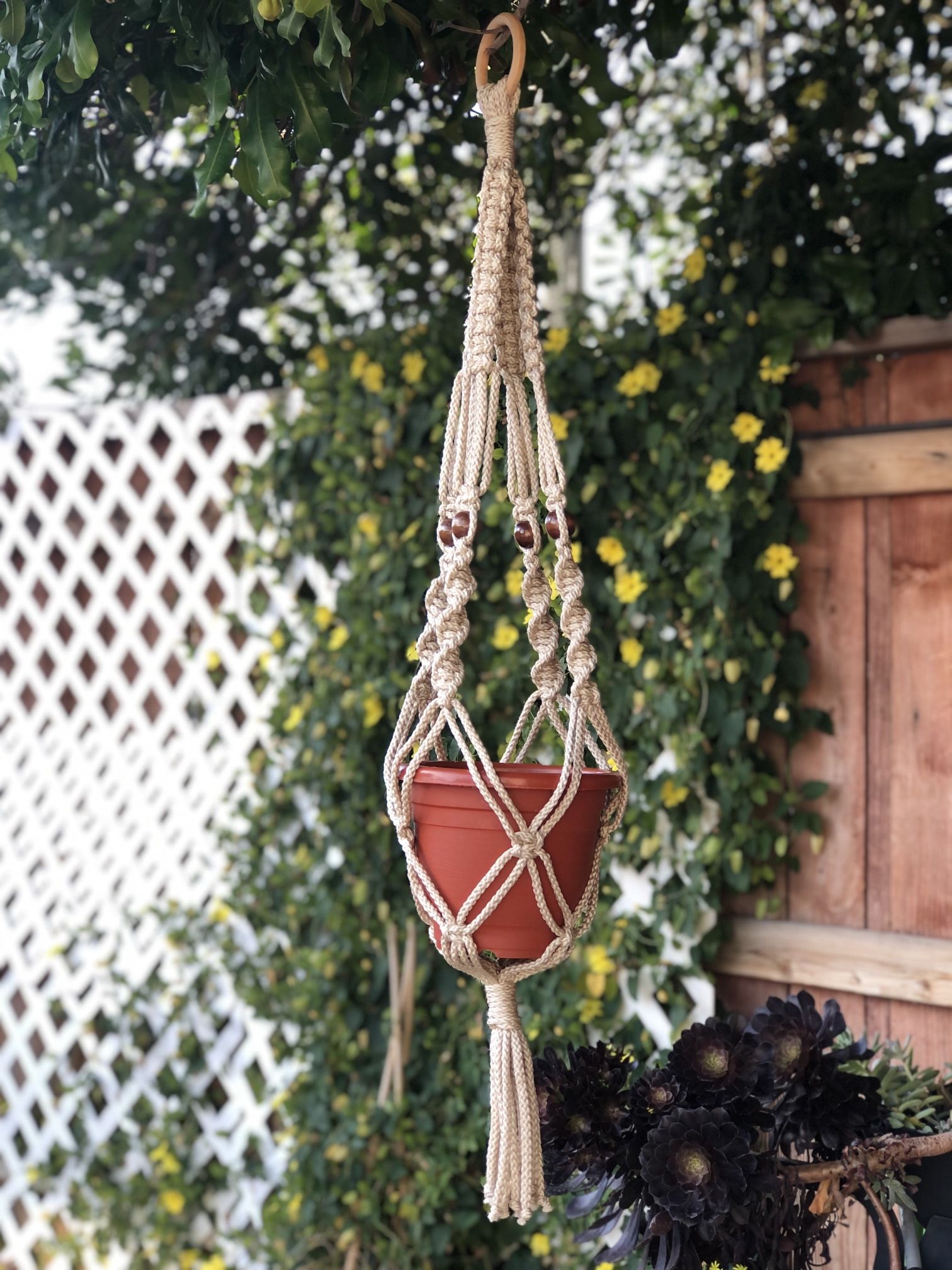 Beautiful Macrame Plant Hanger, 100% Hand Made