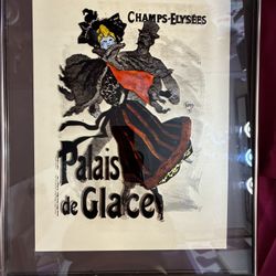 Vintage French “Palais De Glace” Framed Lithograph— classic Cabaret art  