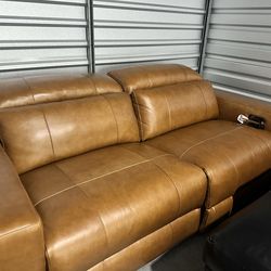 2 Electric Recliner Couch Chairs Light Brown