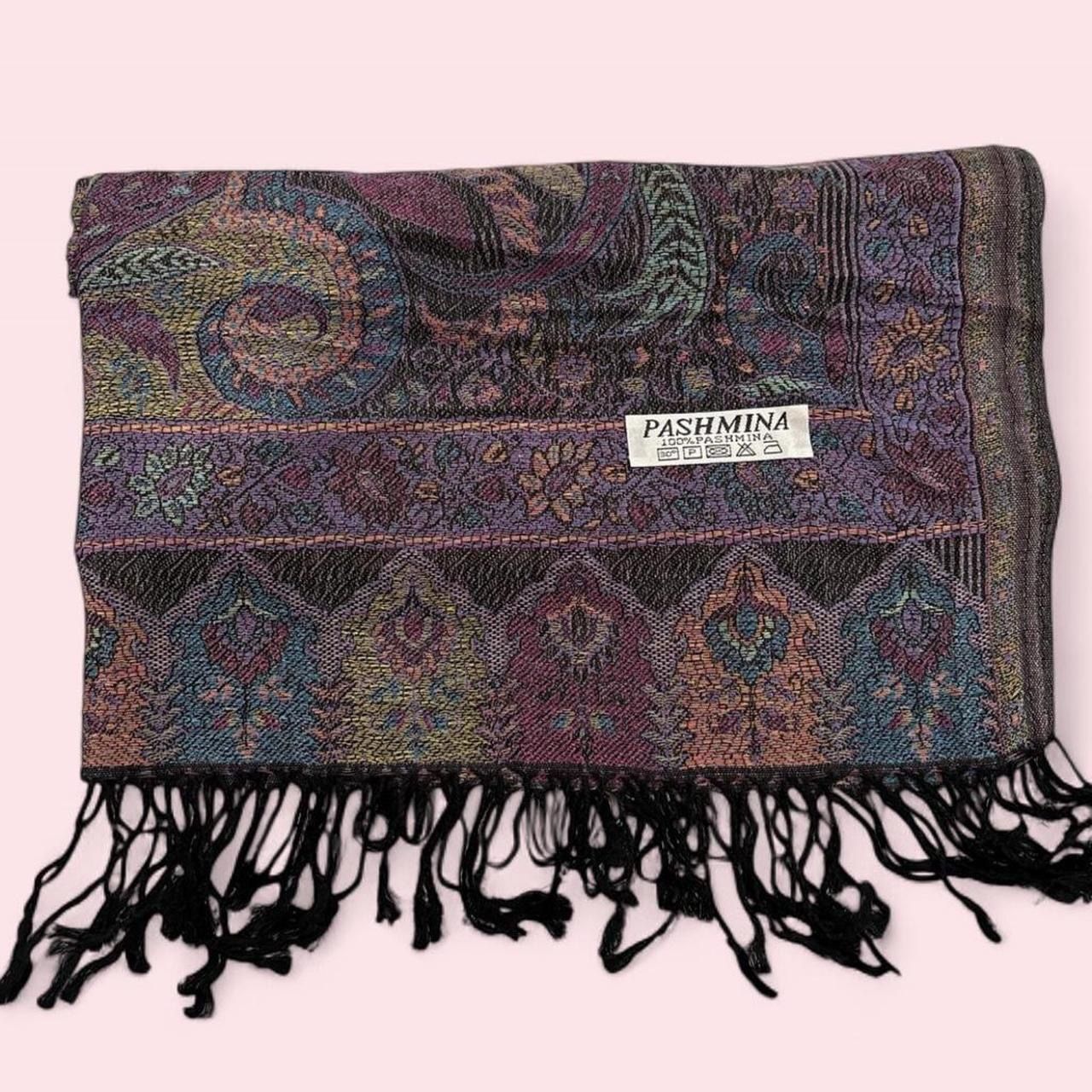 New | Limited Edition: Black Pastel Multicolor Pashmina Shawl