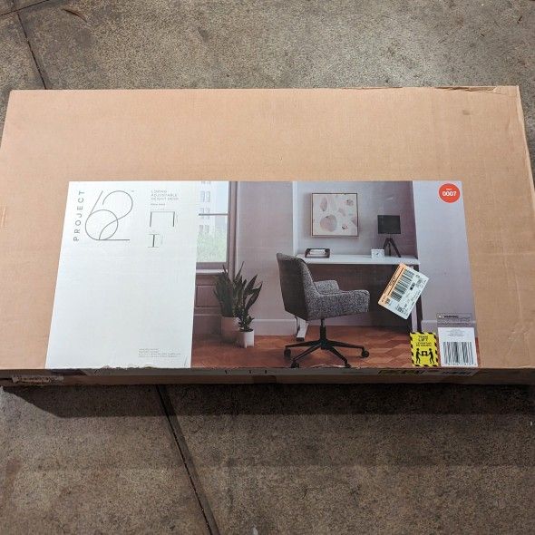 New Target Project 62 Loring Manual Adjustable Height Standing Sit Desk White 28.66"H x 47.24"W x 23.62"D