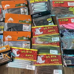 Lot Of Various Plastic Baits (17+ Packs)