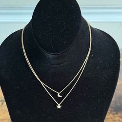 Moon and Star Charms on Gold Tone Necklaces just $7 xox