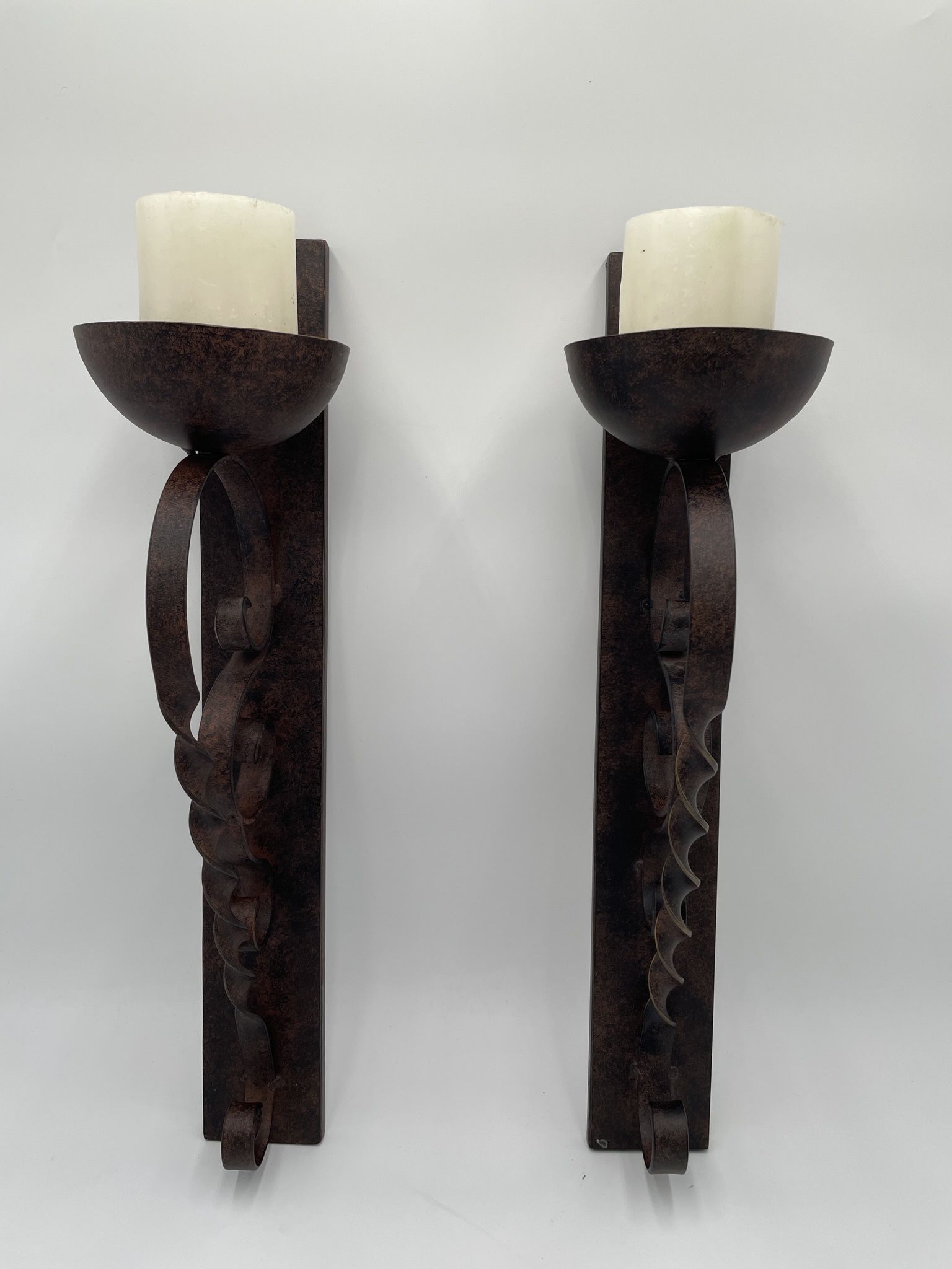 Two Wall Sconces Candle Holders