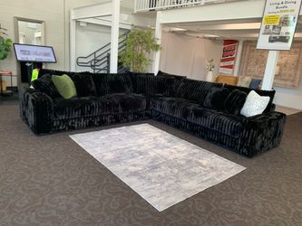 Black Corduroy Sectional