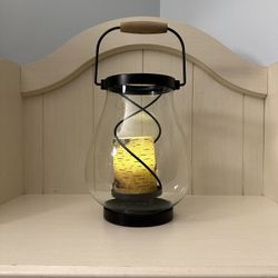 Glass Floating Candle Holder With Flameless Candle 