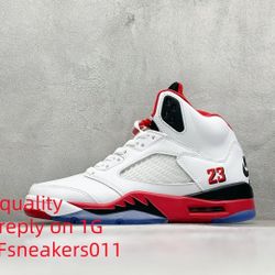 J 5 Retro Fire Red Black Tongue