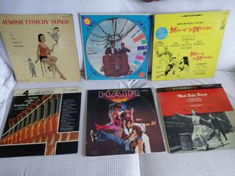 Broadway vinyls lot of 6 Hair, West Side Story