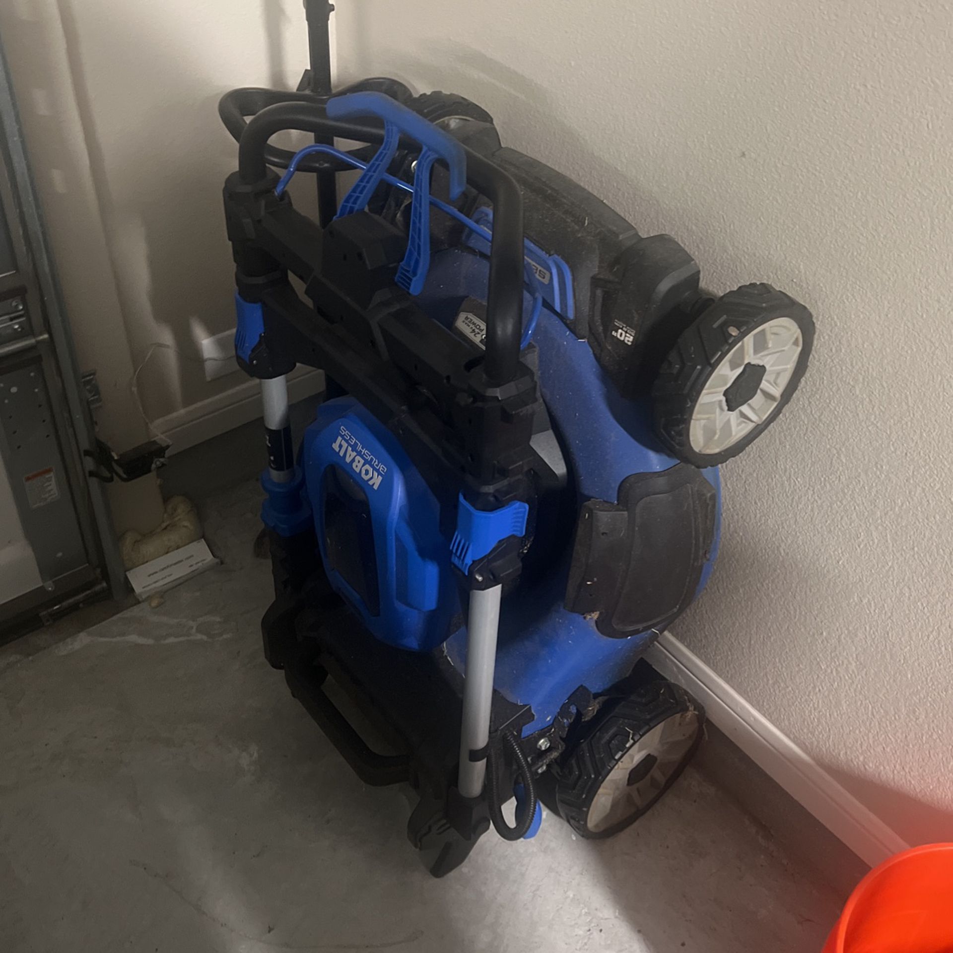 Electric Lawn Mower & Weedwacker With Charger And Extra batteries