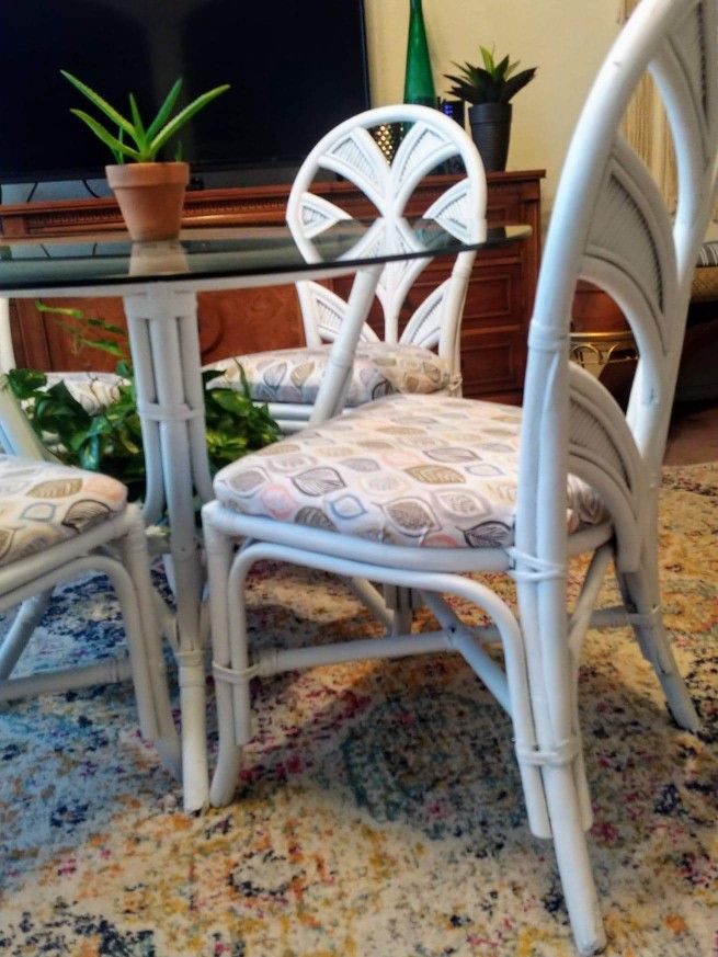 Vintage Bamboo Table and Chairs