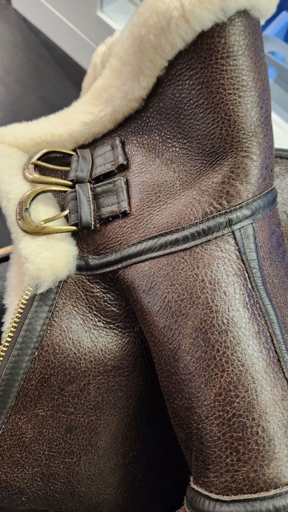 Schott Size 38 Sheepskin B-3 Bomber Jacket