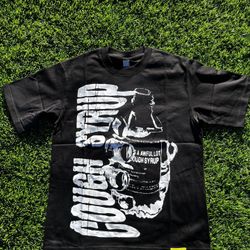 Awful Lot of Cough Syrup ALOCS Skull Warning Tee Black