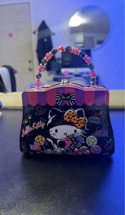 Hello Kitty Halloween Tin Purse with Beaded Handle