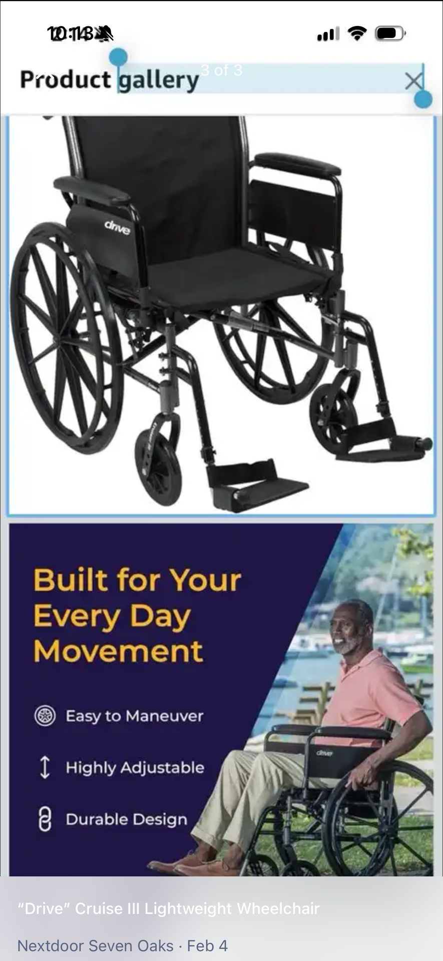 “Drive” Cruise III Lightweight Wheelchair