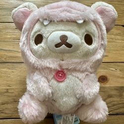 Rilakkuma San-X Plush 10” With Tags Korilakkuma Pink Dino Outfit