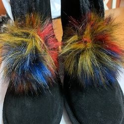 BRAND NEW Bearpaw Libby Boots Black Suede Sheepskin & Wool size 11