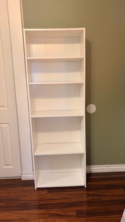 White 5-Shelf Bookcase