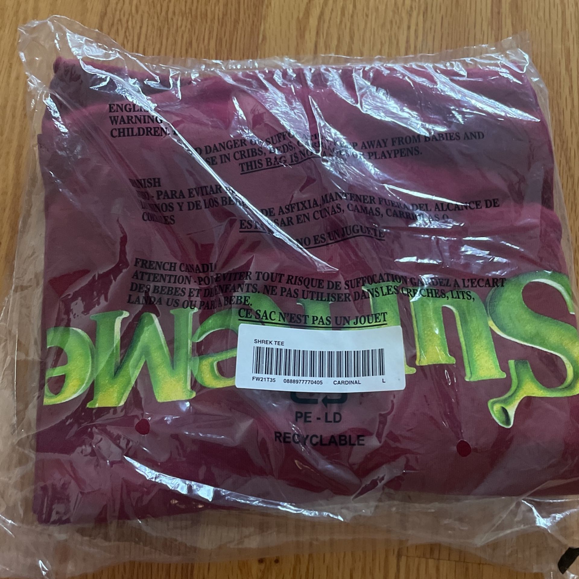 Supreme Shrek Tee Cardinal L