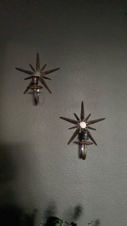 Sunburst wall candlestick holders