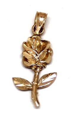 Ladies 10K Gold Rose Pendant