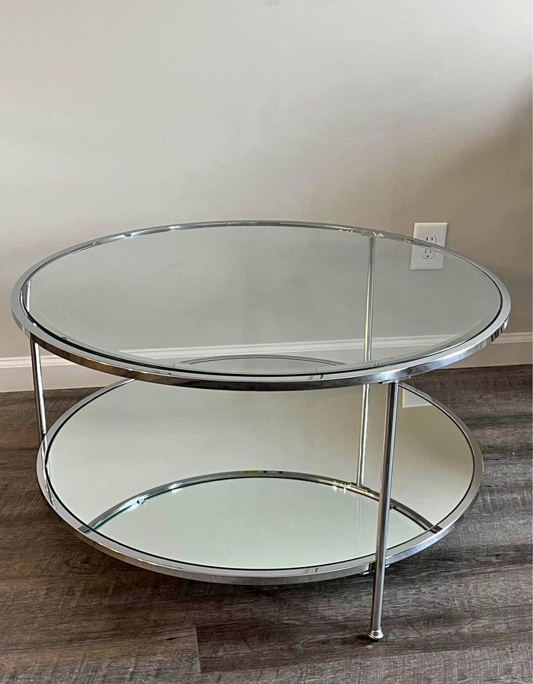 Round Glass/Crome Coffee table