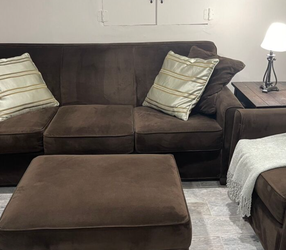Microfiber Couch with bed and matching chair