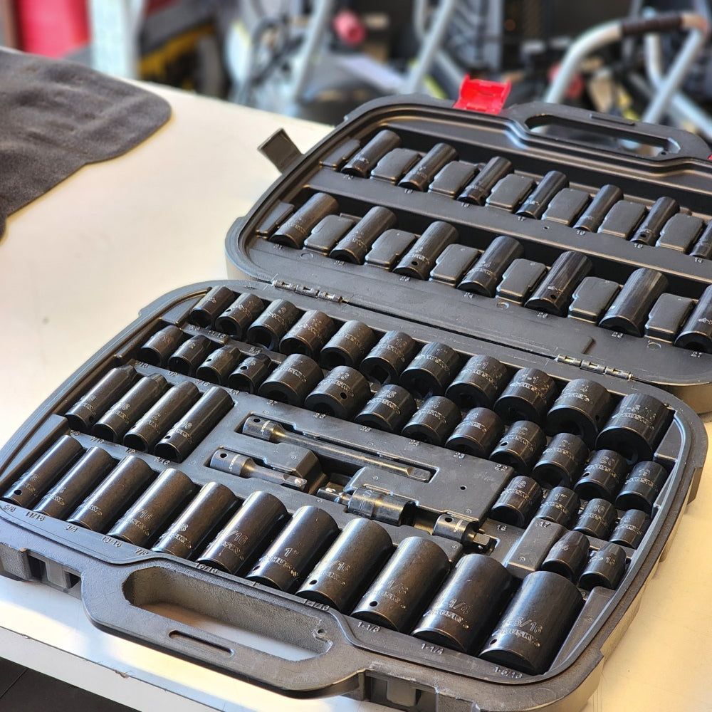 HUSKY 1/2 in Drive SAE/Metric 6-Point Impact Socket Set 64-Piece