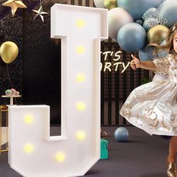 imprsv Marquee Light Up Letter J, 3FT Party Decoration Kit for Birthday, Baby Shower, Wedding