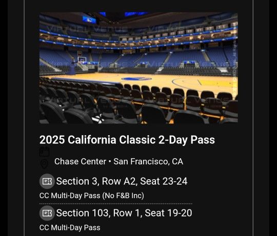 NBA CALI CLASSIC BBALL TIX FOR SALE (Warriors, Lakers, Spurs, and Heat)