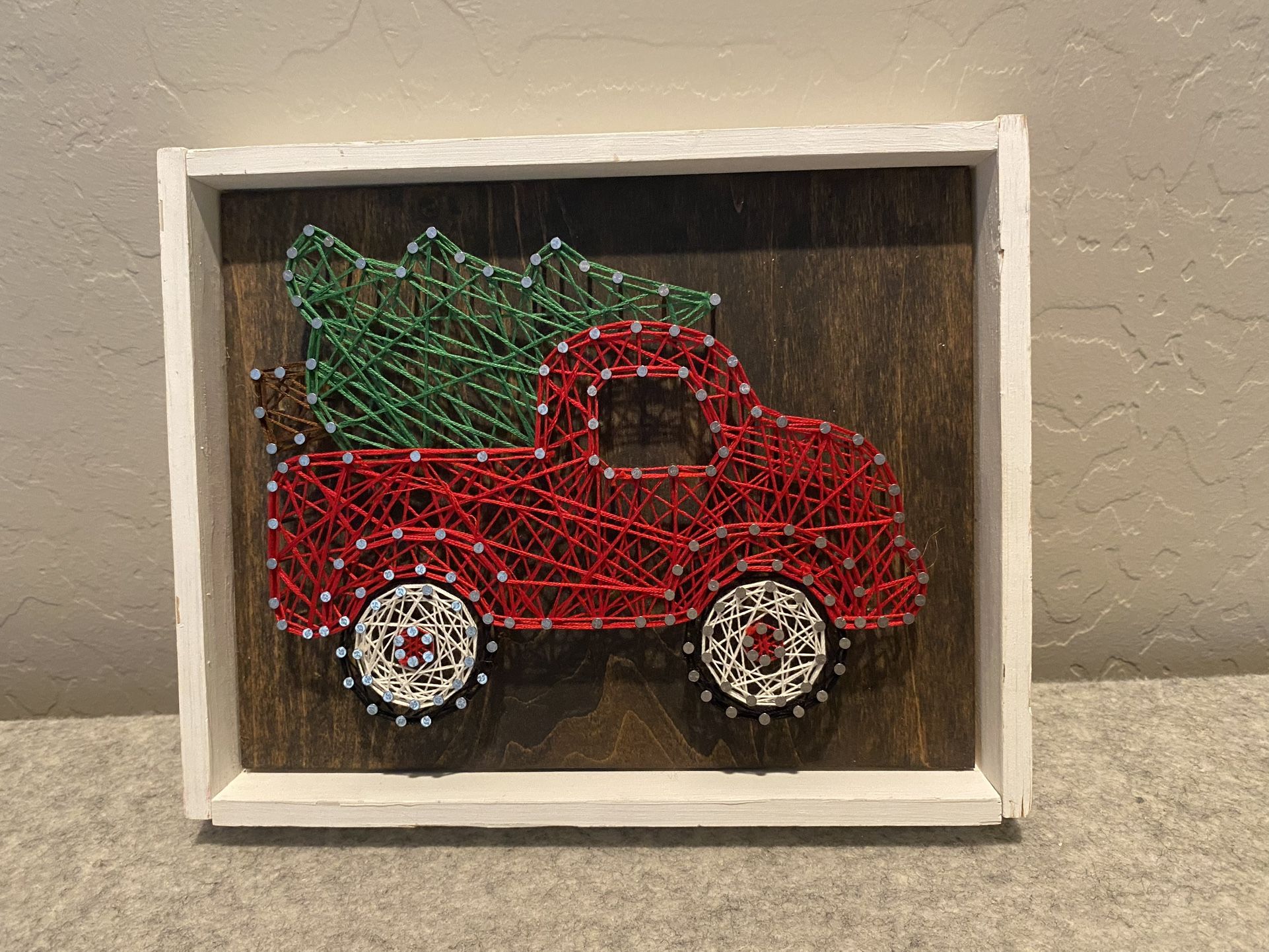 String Art Truck with Christmas Tree