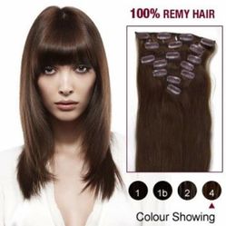 18" #4 10pc 90G Clip In Human Hair Extensions
