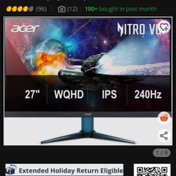 Acer Nitro VG272U W2 27inch Gaming Monitor