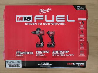Milwaukee M18 Fuel Hammer Drill and Impact Driver 2x 5.0ah Battery And Charger 