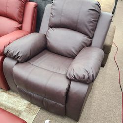 New Recliner Espresso Color Bonded Leather Couch Chair