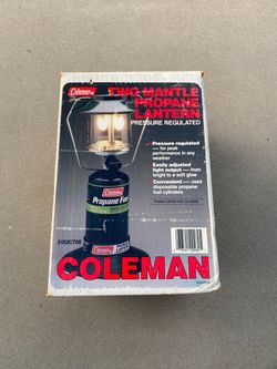 Vintage Coleman Two Mantle Propane Lantern w/ Globe & Base Made In USA