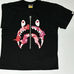 Bape Shark Zip Up T Shirt