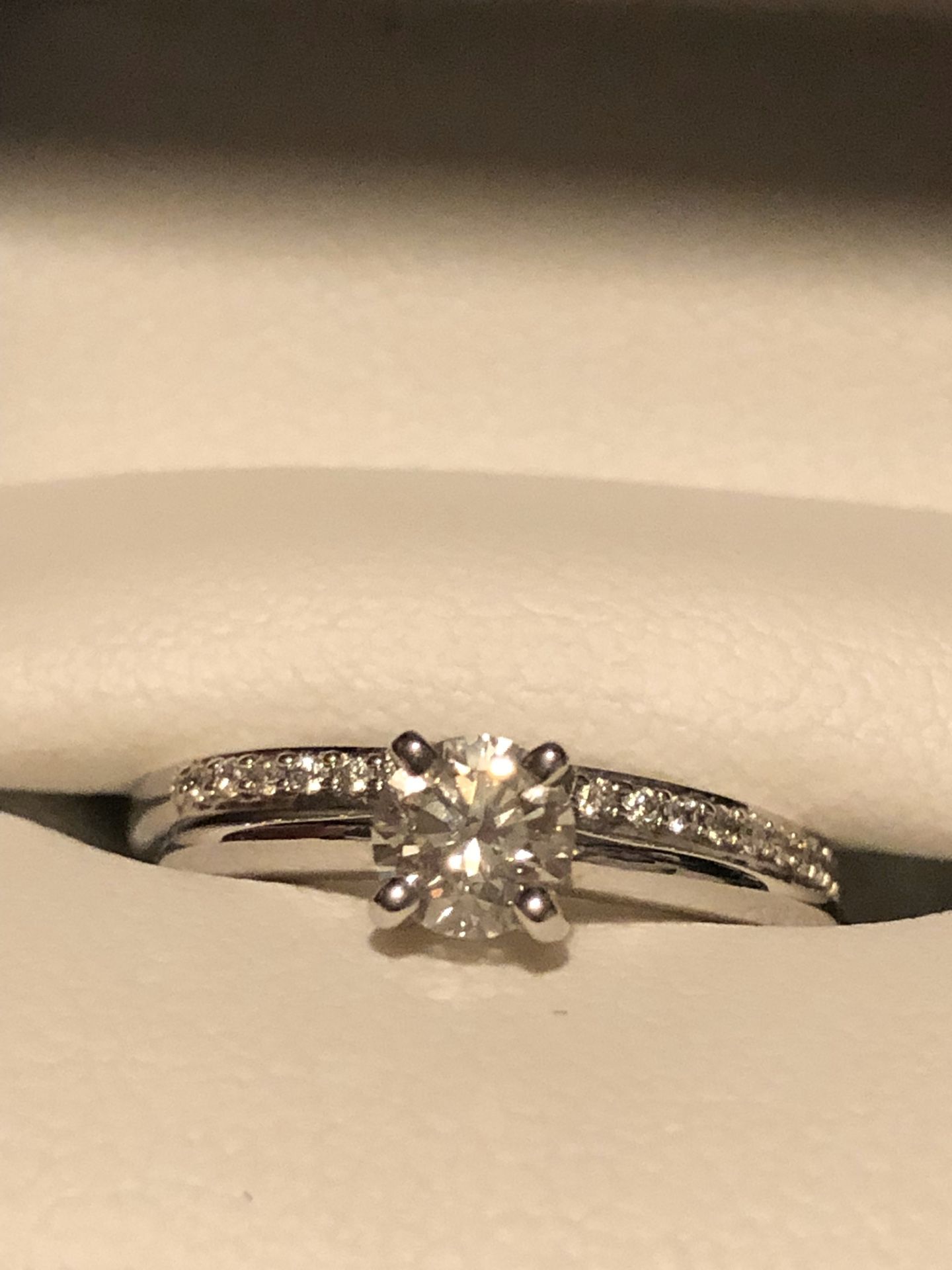 Wedding ring w/ engagement band. Never worn