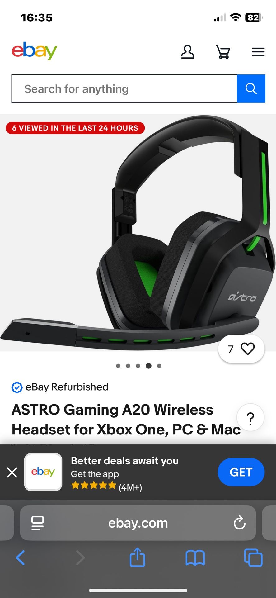 ASTRO Gaming A20 Wireless Headset for Xbox One, PC & Mac Black/Green