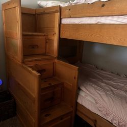 Solid Wood Bunkbeds And Stairs With Drawers