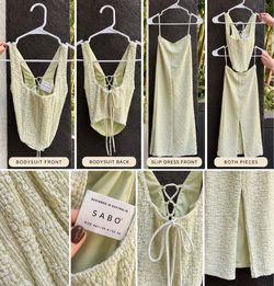 Sabo Skirt Light Green Tie Tank and Matching Skirt Size XS