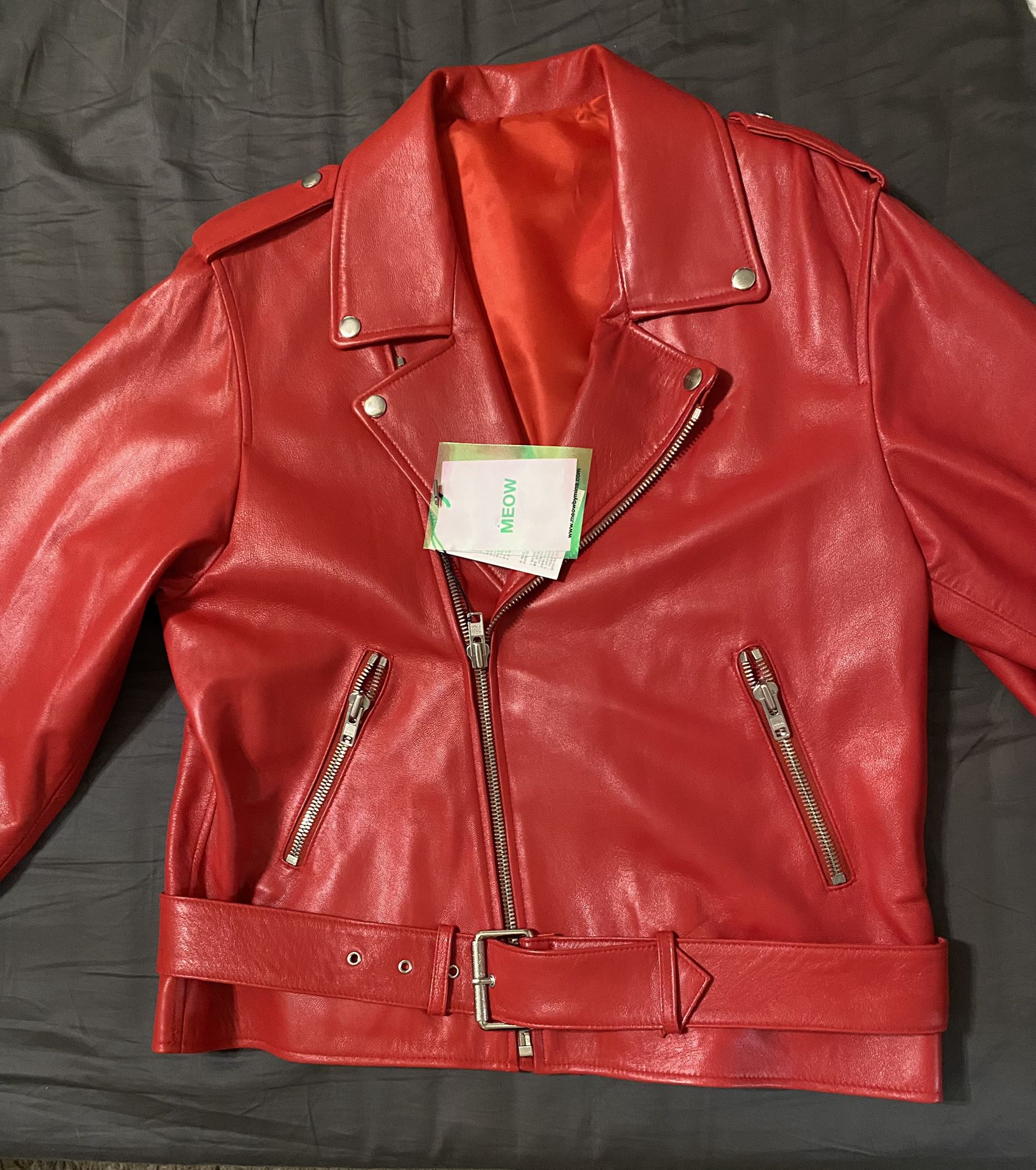 Brand New Red Real Leather Jacket