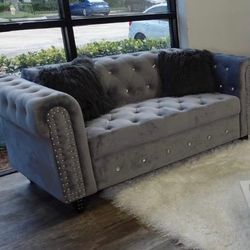 Gray Loveseat 