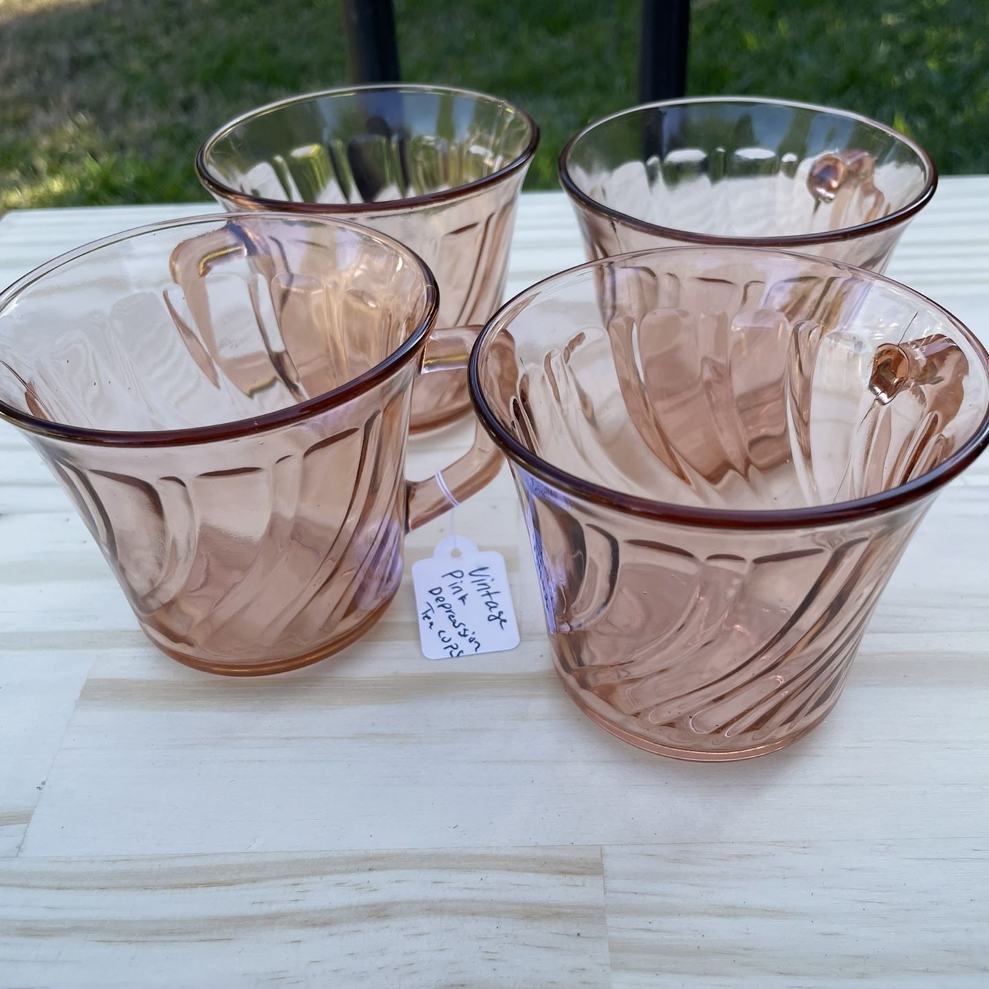 Vintage Fortecrisa outlet Pink Depression Glassware Set