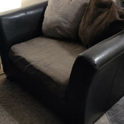 Tri Colored Oversized Brown Leather chair
