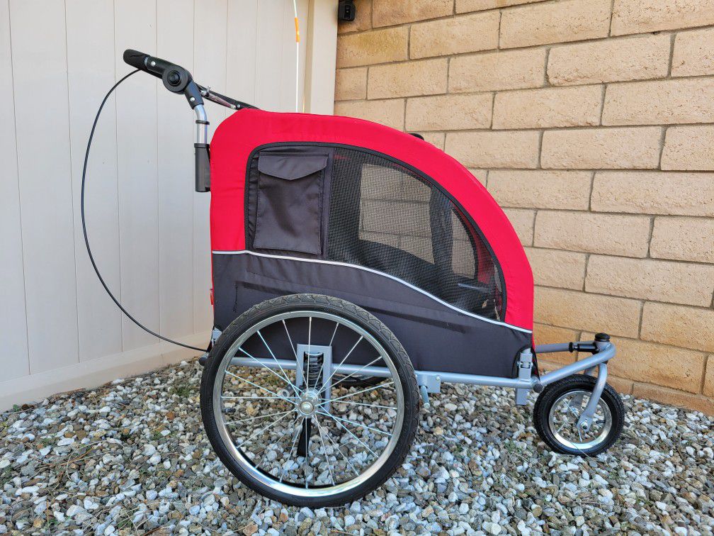 Dog Bike Trailer, Pet Stroller Bicycle Carrier w/ Hitch