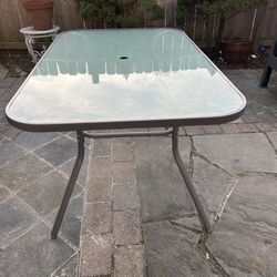 Glass patio table