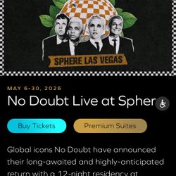NO DOUBT LIVE @ SPHERE IN LAS VEGAS-2 Tickets